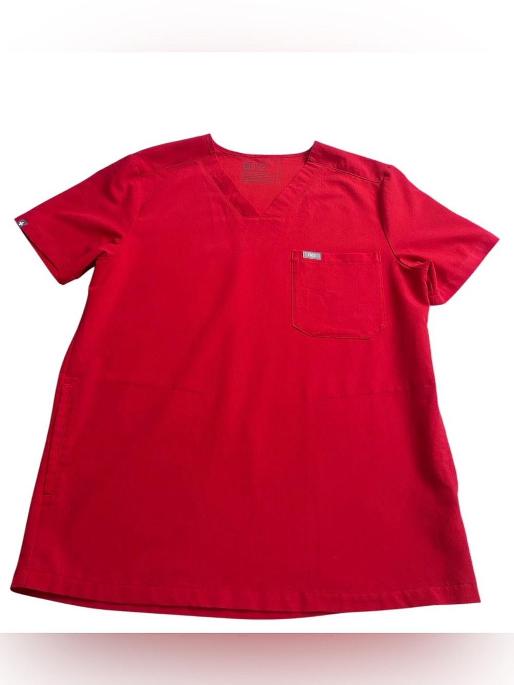 Mens FIGS Chisec 3-Pocket Scrub Top - Pop Red - Size Medium Style TM3000 PO 1785